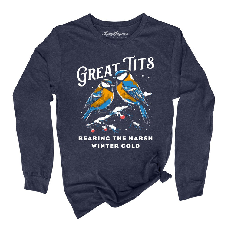 Great Tits Winter Cold - Heather Navy - Full Front