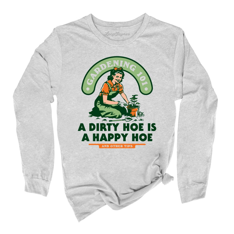 A Dirty Hoe Is A Happy Hoe - Athletic Heather - Full Front