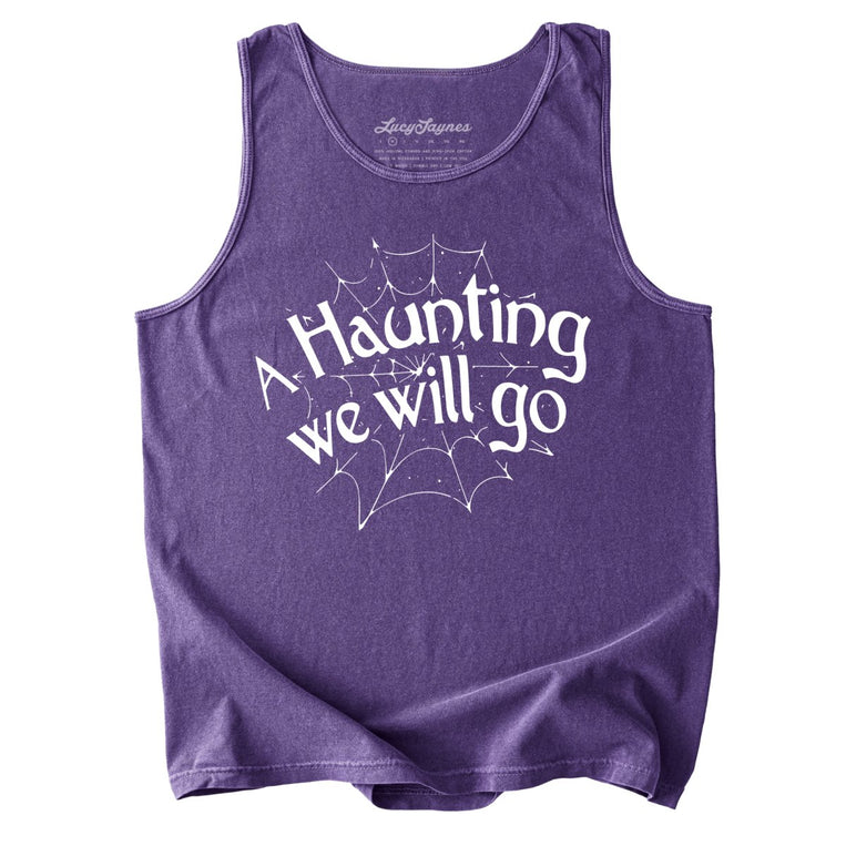 A Haunting We Will Go Comfort Colors Graphic Tank Top - Grape