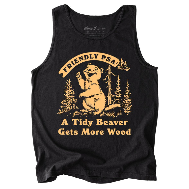 A Tidy Beaver Gets More Wood Comfort Colors Graphic Tank Top - Black