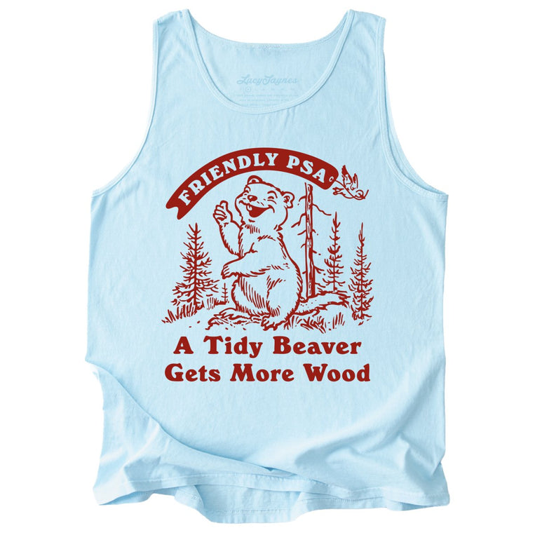 A Tidy Beaver Gets More Wood Comfort Colors Graphic Tank Top - Chambray