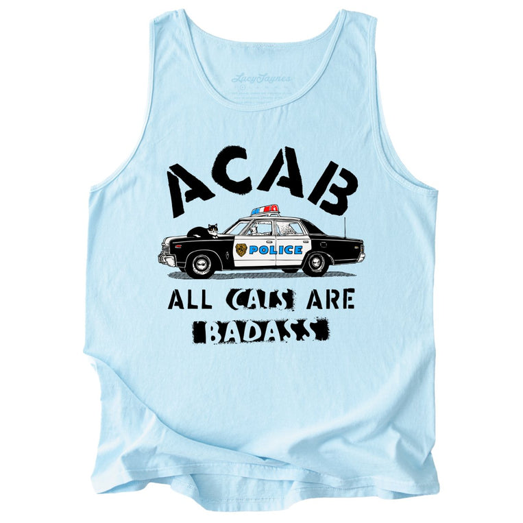 ACAB All Cats Comfort Colors Graphic Tank Top - Chambray
