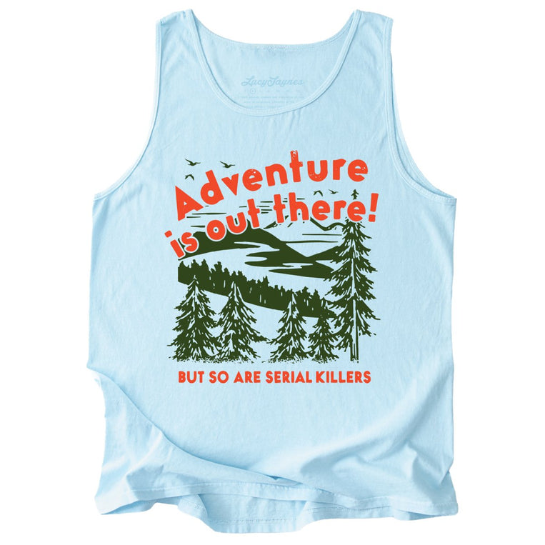 Adventure Is Out There Comfort Colors Graphic Tank Top - Chambray