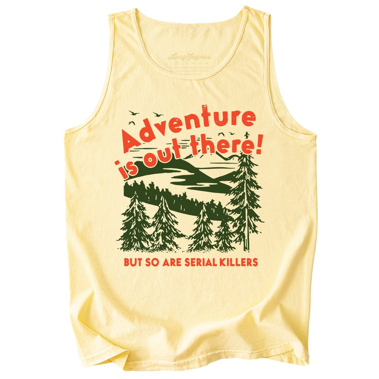 Adventure Is Out There Comfort Colors Graphic Tank Top - Butter