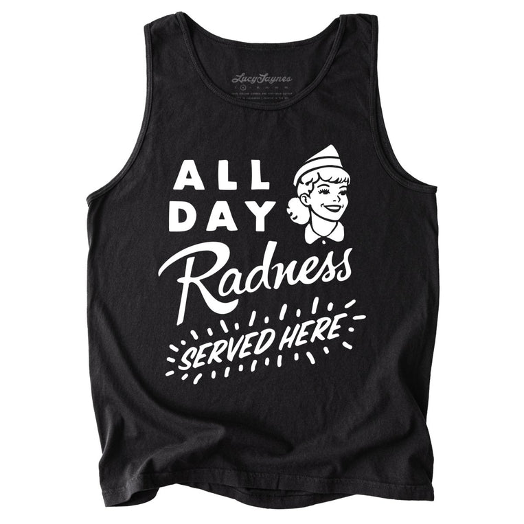 All Day Radness Comfort Colors Graphic Tank Top - Black