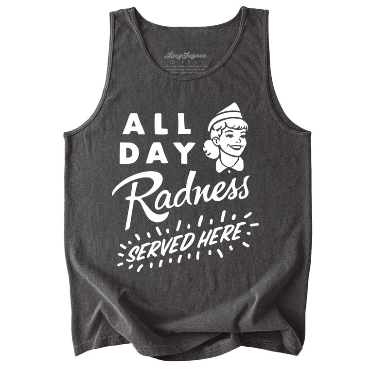 All Day Radness Comfort Colors Graphic Tank Top - Pepper