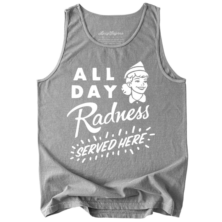 All Day Radness Comfort Colors Graphic Tank Top - Grey
