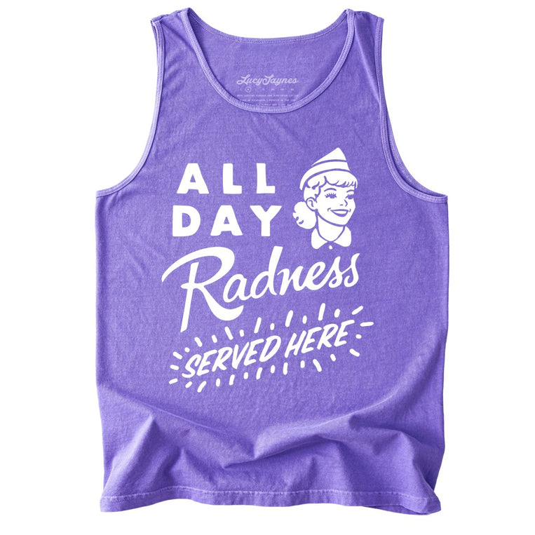 All Day Radness Comfort Colors Graphic Tank Top - Violet