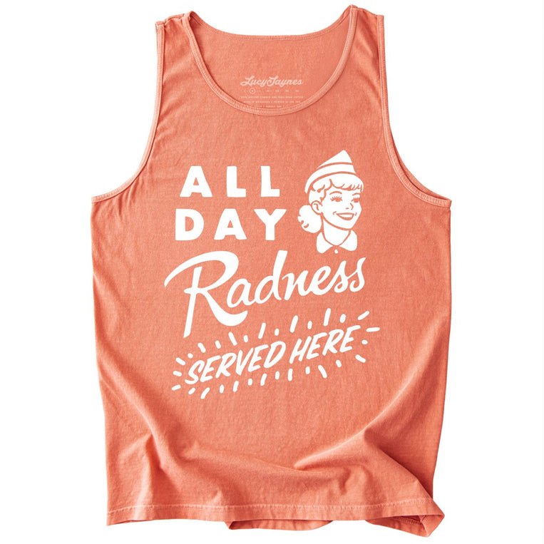 All Day Radness Comfort Colors Graphic Tank Top - Terracotta