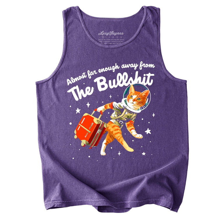 Almost Far Enough Away From The Bullshit Comfort Colors Graphic Tank Top - Grape