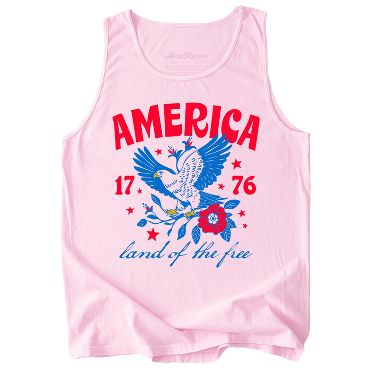 America Land Of The Free Comfort Colors Graphic Tank Top
