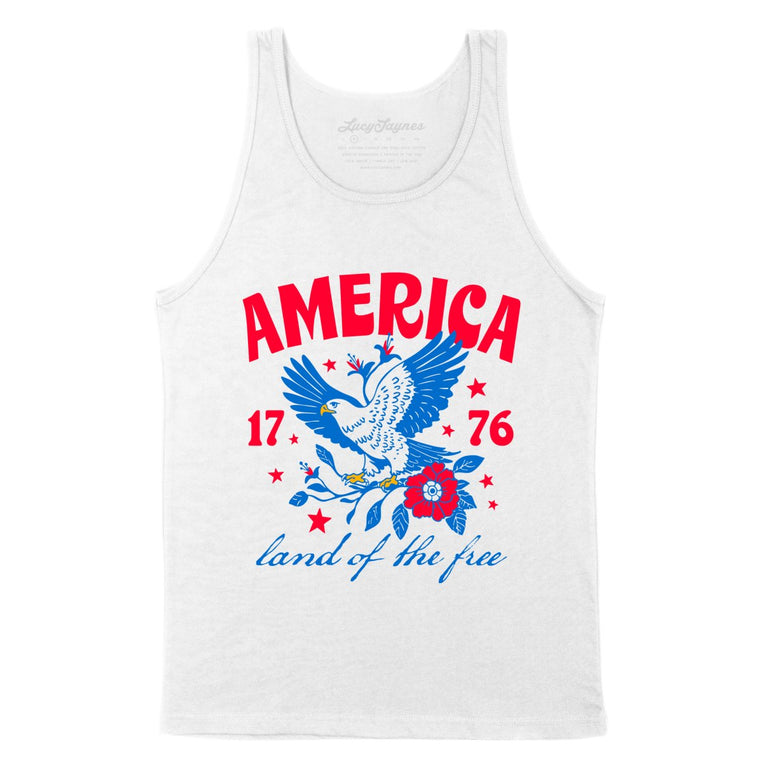 America Land Of The Free - White - Unisex Tank Top