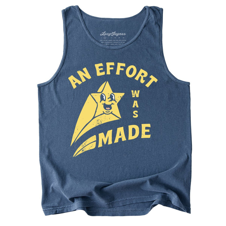 An Effort Was Made Comfort Colors Graphic Tank Top - Denim