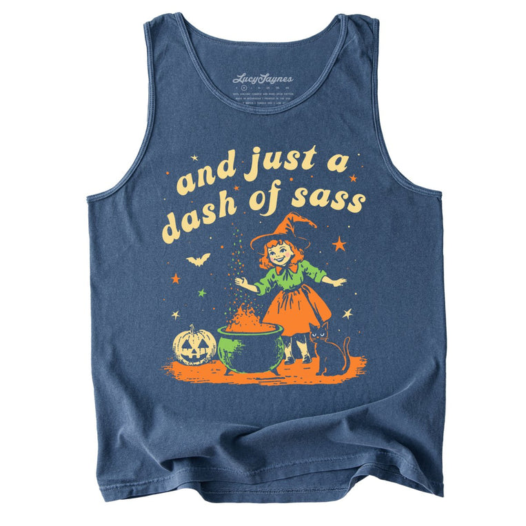 And Just A Dash Of Sass Comfort Colors Graphic Tank Top - Denim