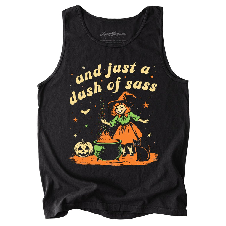 And Just A Dash Of Sass Comfort Colors Graphic Tank Top - Black