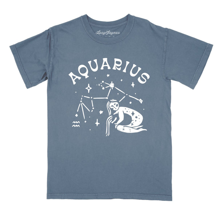 Aquarius - Blue Jean - Comfort Colors Tee