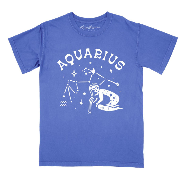 Aquarius - Flo Blue - Comfort Colors Tee
