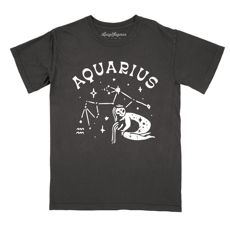 Aquarius - Pepper - Comfort Colors Tee