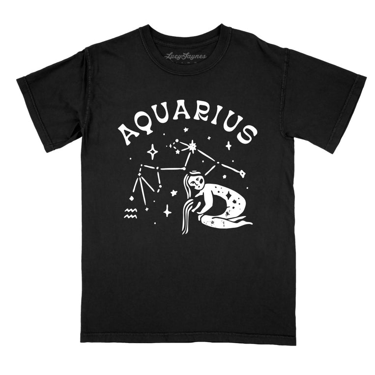Aquarius - Black - Comfort Colors Tee