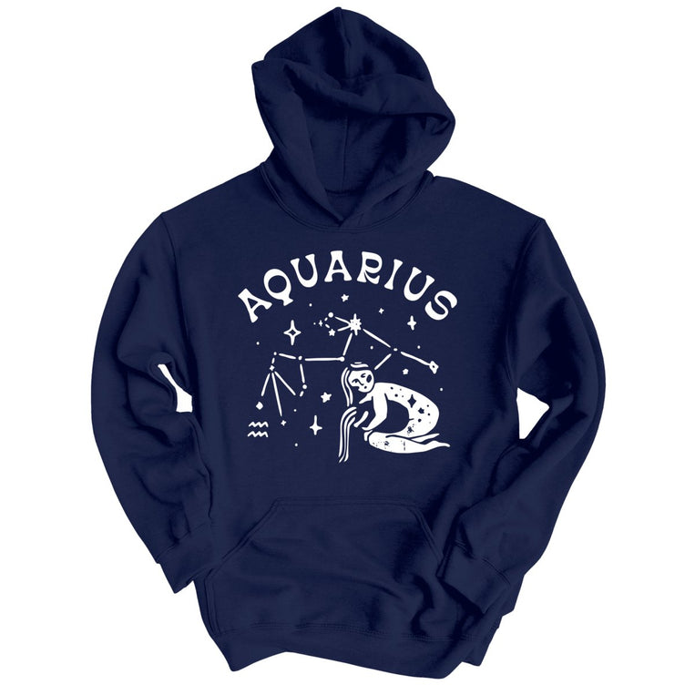 Aquarius - Navy - Unisex Hoodie