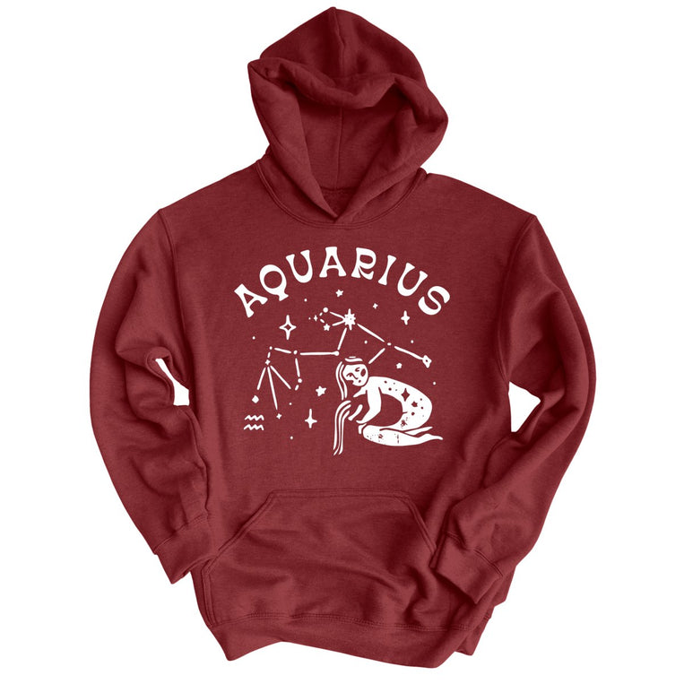 Aquarius - Maroon - Unisex Hoodie