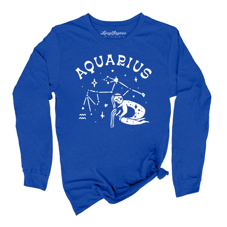 Aquarius - True Royal - Unisex Long Sleeve T-Shirt