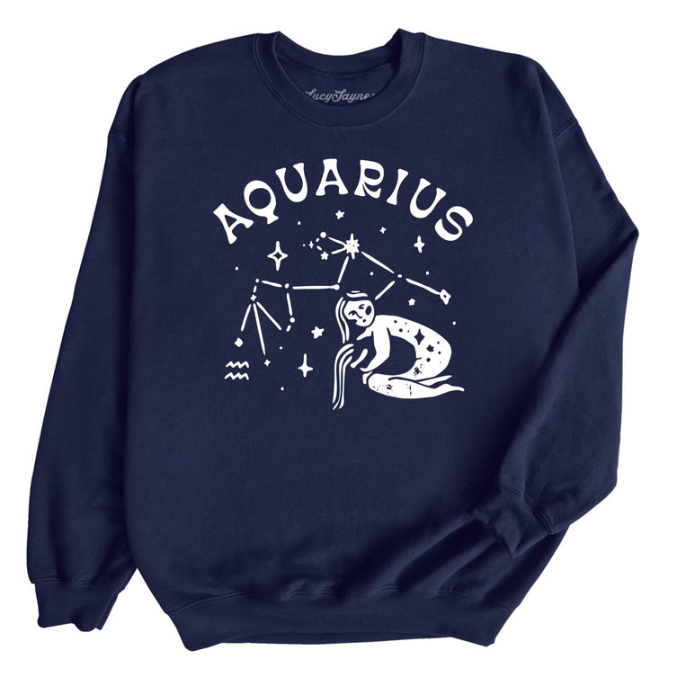 Aquarius - Navy - Unisex Sweatshirt