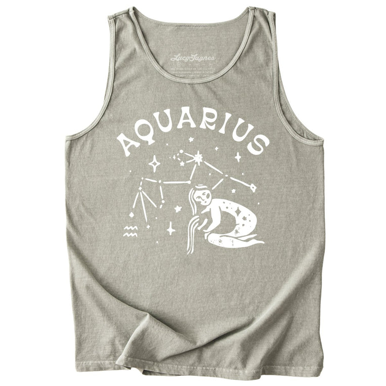 Aquarius Comfort Colors Graphic Tank Top - Sandstone