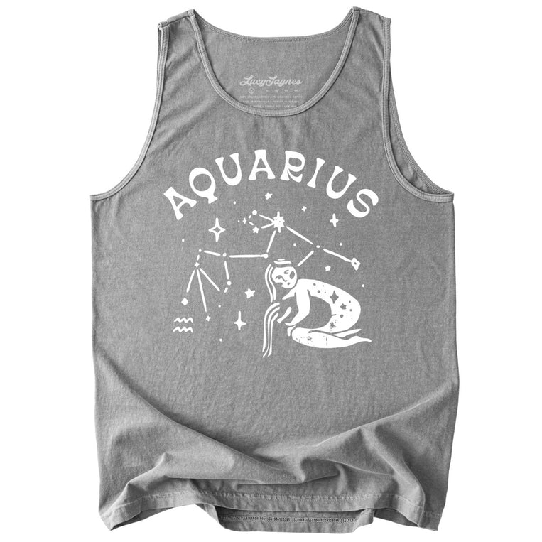 Aquarius Comfort Colors Graphic Tank Top - Grey