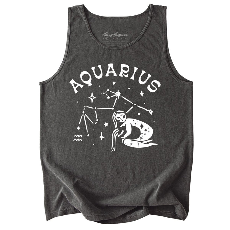 Aquarius Comfort Colors Graphic Tank Top - Pepper