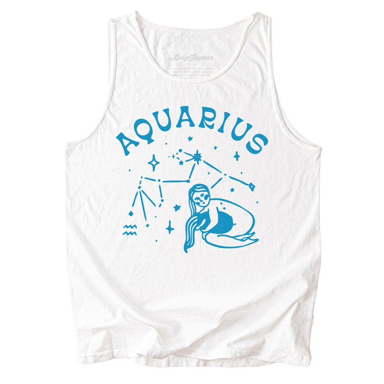 Aquarius Comfort Colors Graphic Tank Top - White