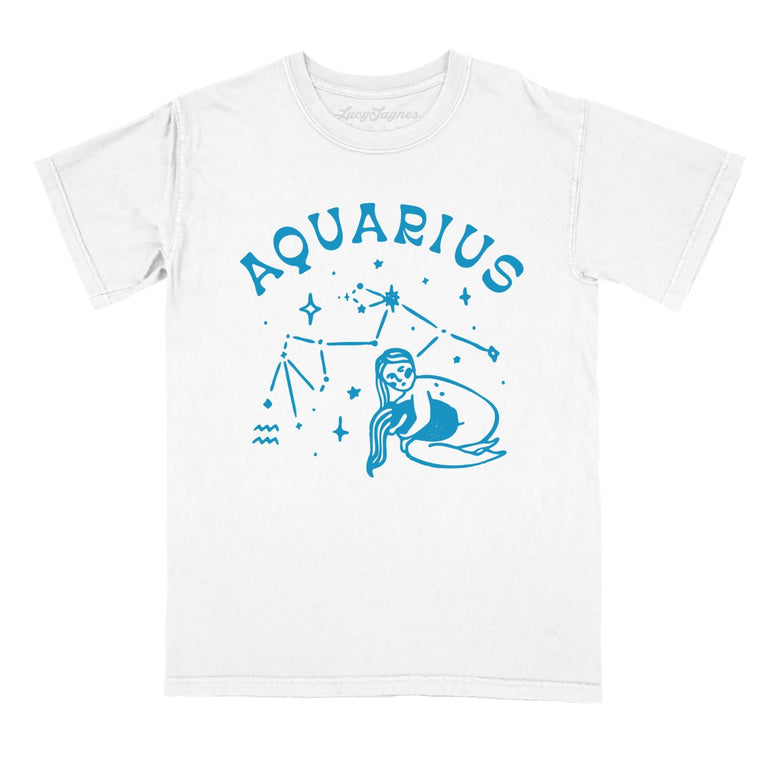 Aquarius - White - Comfort Colors Tee