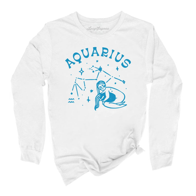 Aquarius - White - Unisex Long Sleeve T-Shirt