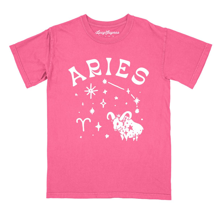 Aries Comfort Colors Graphic Tee - Crunchberry
