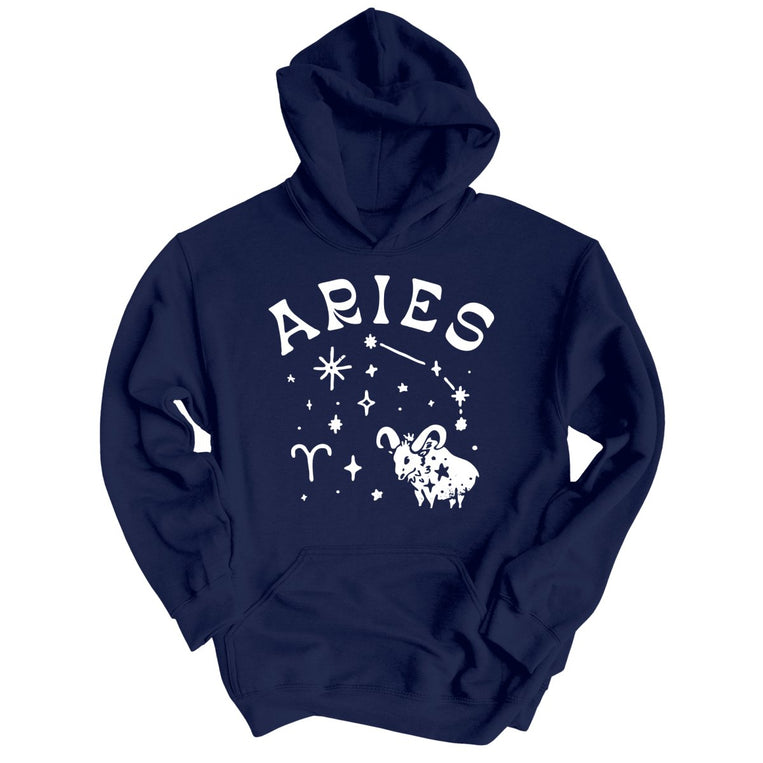 Aries Graphic Hoodie - Navy