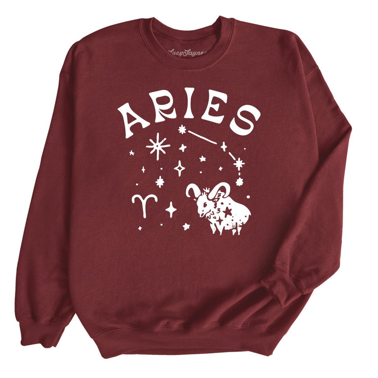 Aries - Maroon - Unisex Sweatshirt