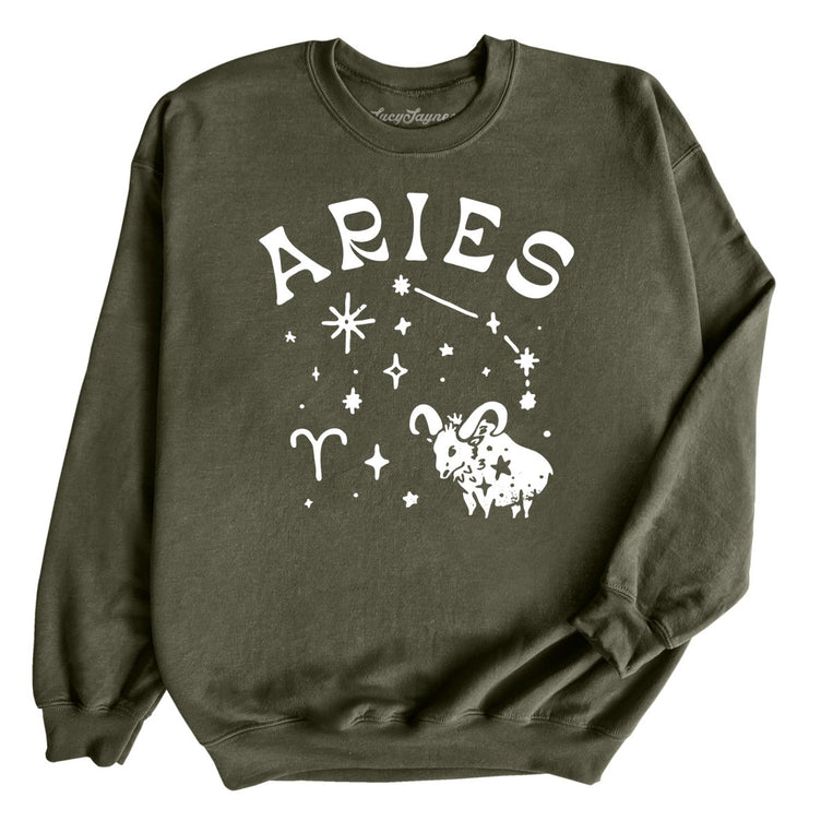 Aries - Military Green - Unisex Sweatshirt