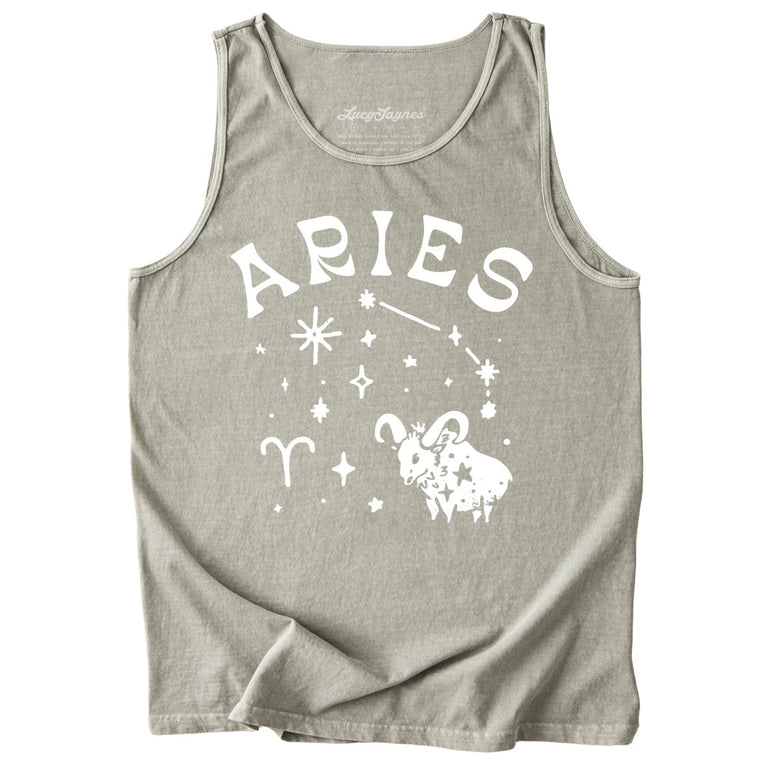 Aries Comfort Colors Graphic Tank Top - Sandstone