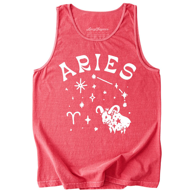 Aries Comfort Colors Graphic Tank Top - Watermelon