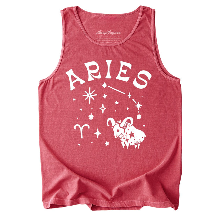 Aries Comfort Colors Graphic Tank Top - Crimson