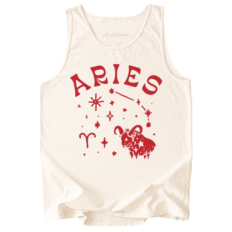 Aries Comfort Colors Graphic Tank Top - Ivory
