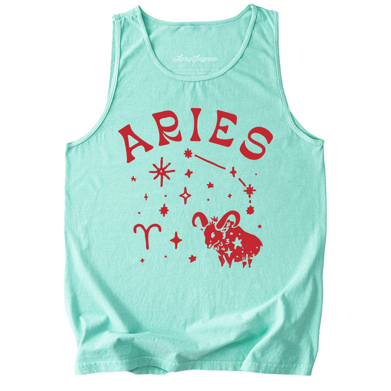 Aries Comfort Colors Graphic Tank Top - Island Reef