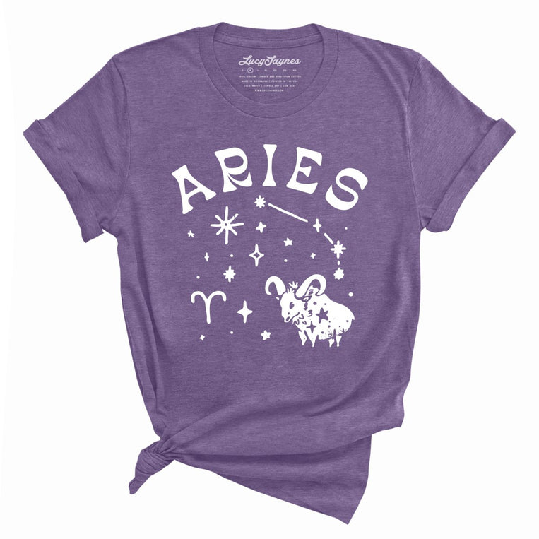 Aries Graphic Tee - Heather Purple