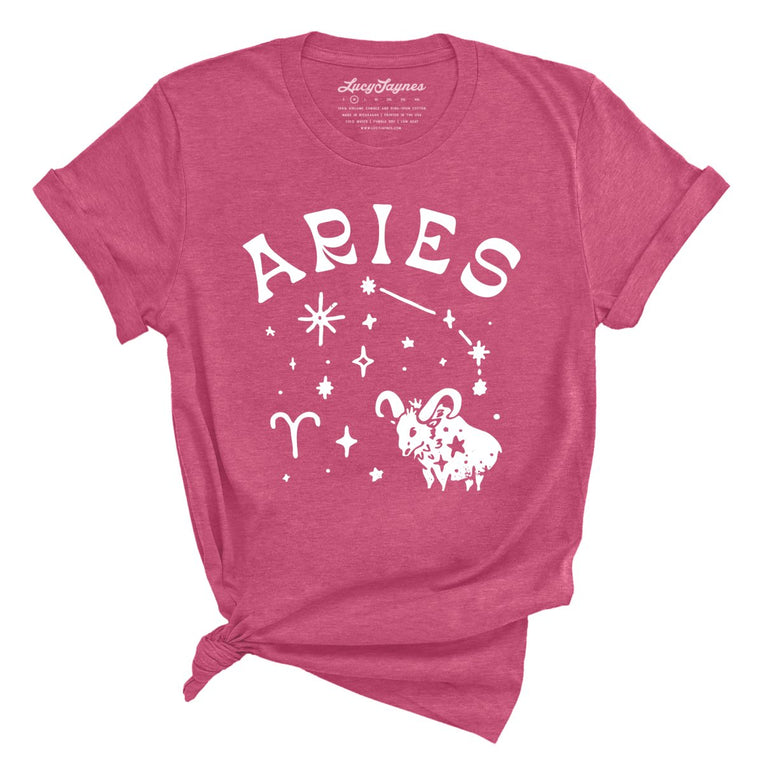 Aries Graphic Tee - Heather Raspberry