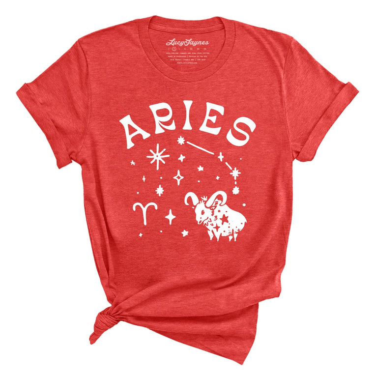 Aries Graphic Tee - Heather Red