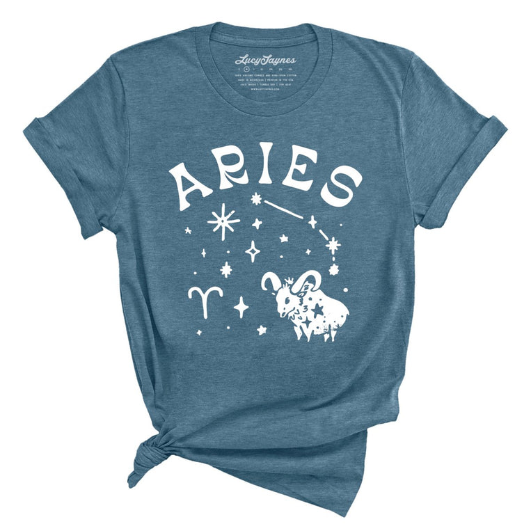 Aries Graphic Tee - Heather Deep Teal