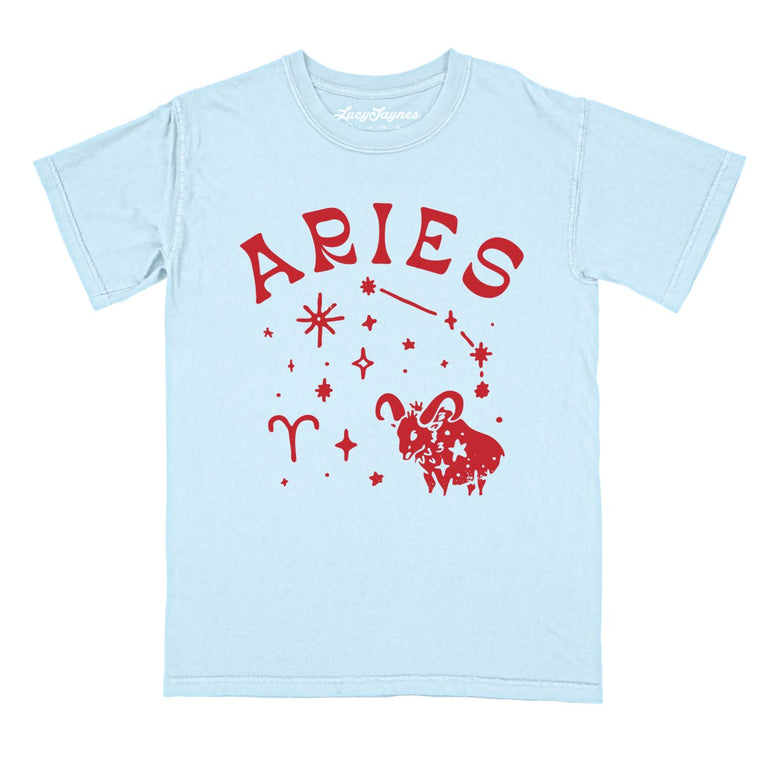 Aries Comfort Colors Graphic Tee - Chambray