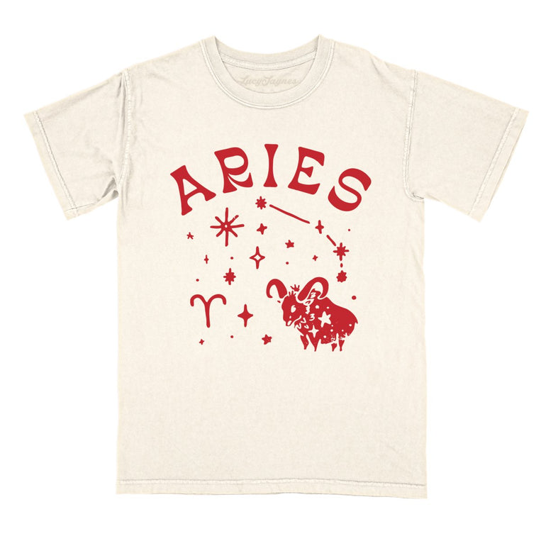 Aries Comfort Colors Graphic Tee - Ivory