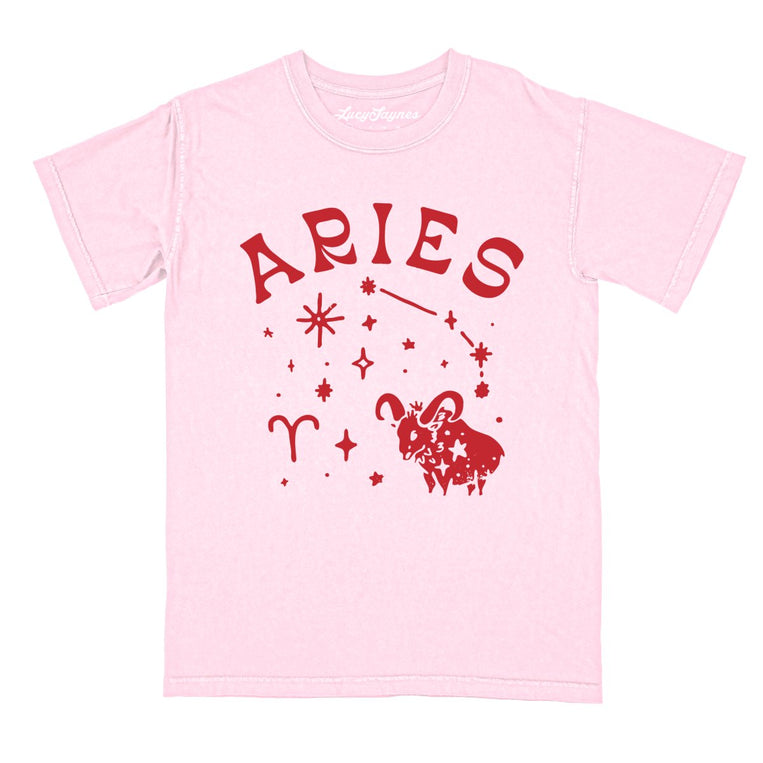 Aries Comfort Colors Graphic Tee - Blossom