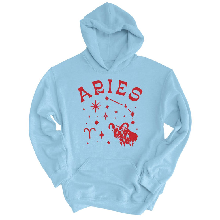 Aries Graphic Hoodie - Light Blue